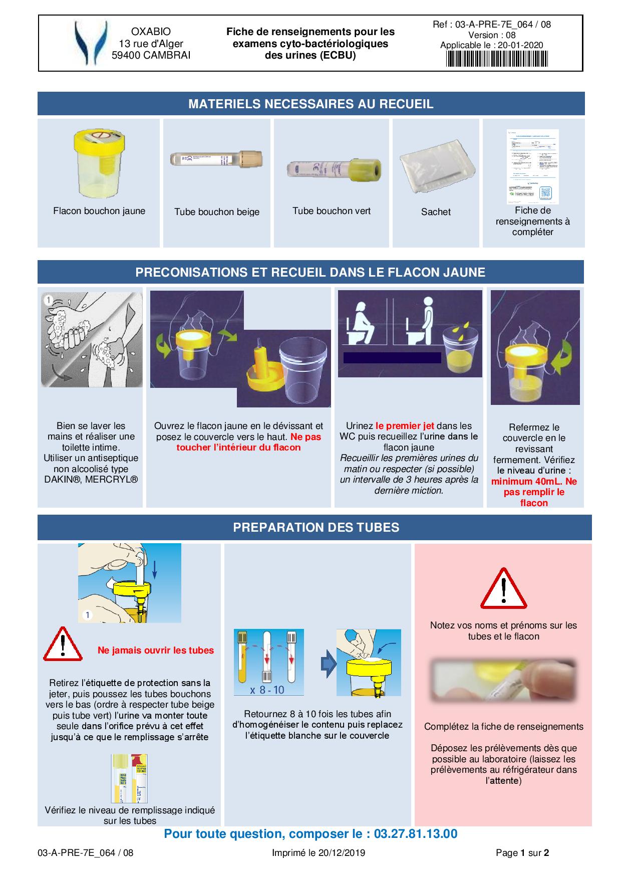 Recommandations sur Recueil des Urines de 24 heures – Laboratoire  Elkaissouni